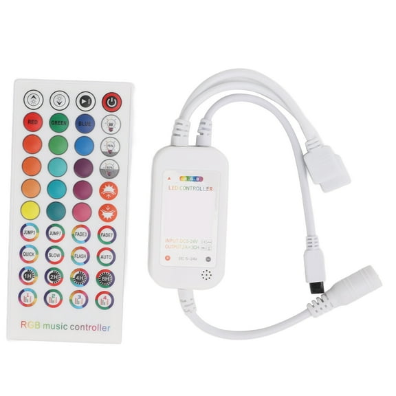 LED Strip Light Dimming Controller with RGB Remote Control Adjust Color Brightness for KTV Music LEDs Rope Lighting