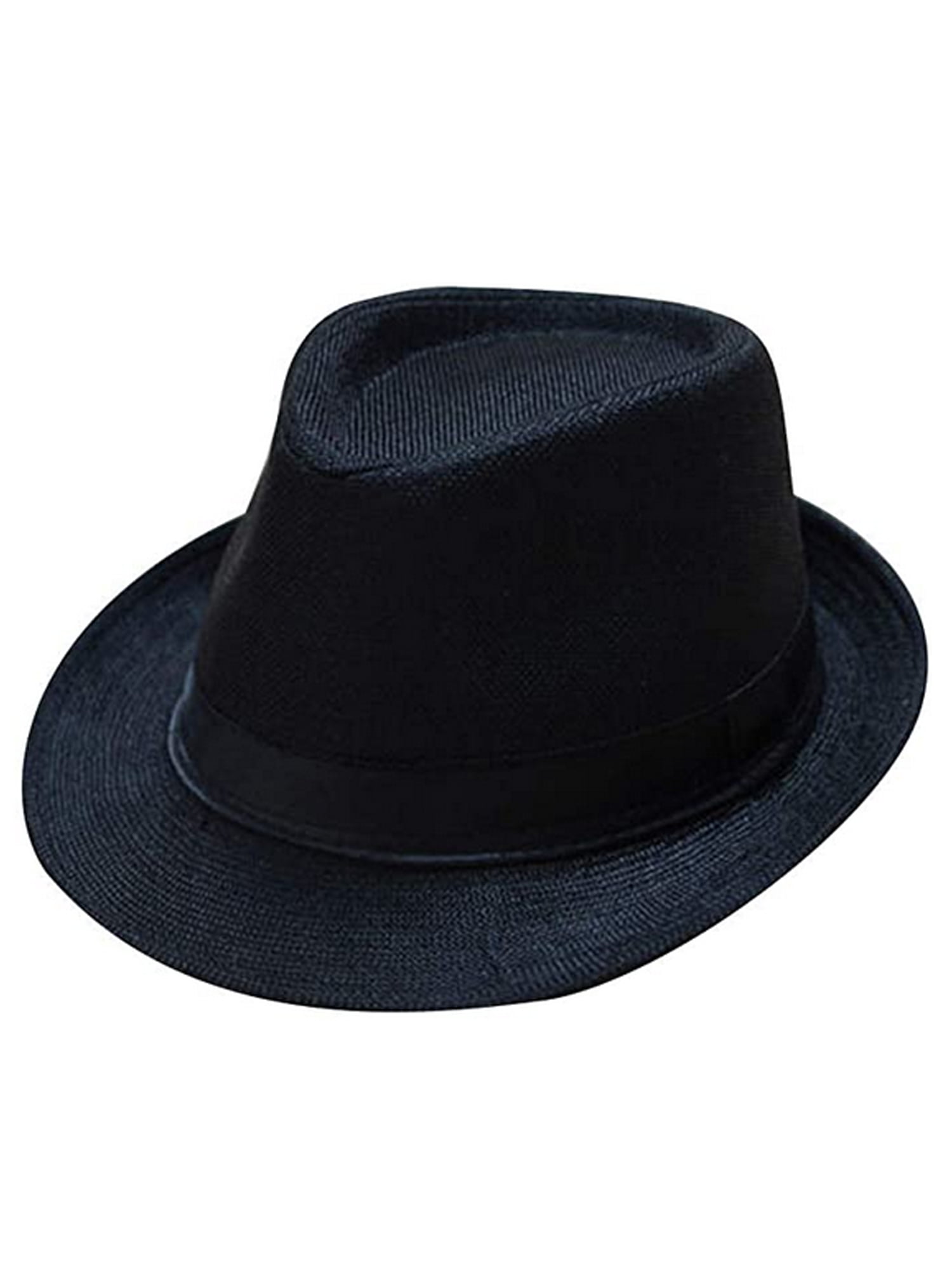 Men Women Unisex Fedora Hat Trilby Cuban Style Upturn Short Brim Cap Hat Panama 