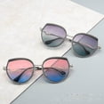 thumbnail image 3 of Gafas de sol estilo piloto cuadradas retro para hombre y mujer, montura grande estilo años 70, protección UV400 - bluexq-sg192, 3 of 4