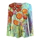 thumbnail image 4 of ICHUANYI Clearance Women's Casual Round Neck Long Sleeve Printed Loose Shirt Blouse Tops(Yellow, L) ICHUANYI WER2023081006438, 4 of 4