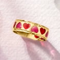 thumbnail image 4 of Ross-Simons Italian Pink and Red Enamel Heart Ring in 14kt Yellow Gold, Women's, Adult, 4 of 6