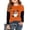 Orange(Cartoon Pumpkin Ghost Bat), variant on Halloween Cute Shirts for Girls Size 8-10 Long Sleeve Novelty Cartoon Pumpkin Ghost Bat T-Shirt Thanksgiving Trendy Y2k Crew Neck Tee Tops Black 5-6 Years