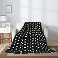 thumbnail image 5 of Black and White Dots Blanket Soft flannel Throw Blanket Plush Weighted Blankets for Couch Bed Living Room, 5 of 6