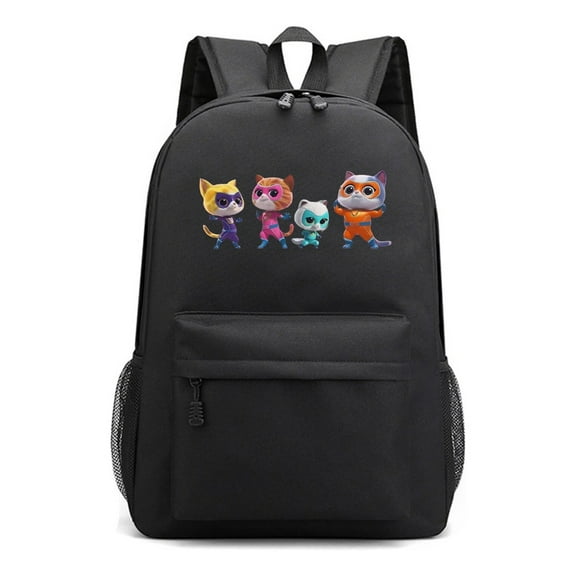 Super Kitties Daypack for Elementary Students – Cartoon Laptop Backpack – Cute Anime Bag for Daily School and Weekend Use