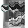 thumbnail image 3 of Shower Curtain Bathroom Set Gray Gradient Abstract Geometric Waterproof Fabric Shower Curtains with Grommets&Hooks Water Ripples Privacy Bath Curtain for Bathtub 72x84in, 3 of 7