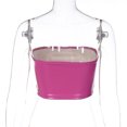 thumbnail image 4 of Chaleco Tops cortos para mujer, Top de tubo Bandeau de cuero PU a la moda, ropa femenina con estampado de letras Cgtredaw Rosa T S para Mujer, 4 of 6