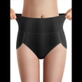 thumbnail image 2 of Ropa Interior Triangular Transpirable de Color Sólido para Mujer, Cintura Alta, Control de Abdomen y Levantamiento de Cadera. Negro S, 2 of 9
