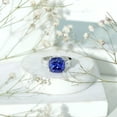 thumbnail image 5 of Rosec Jewels Lab Grown Blue Sapphire Cushion Cut Engagement Ring for Women - 10mm - AAAA Grade - Certified Sapphire Moissanite Ring, 10K White Gold, US 7.00, 5 of 9