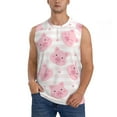 thumbnail image 2 of Lsque Cartoon Pig Print Men's Cotton Blend Sleeveless Muscle Shirts (S-3XL)- Moisture Wicking, Odor Protection, UPF 30+,Small, 2 of 8