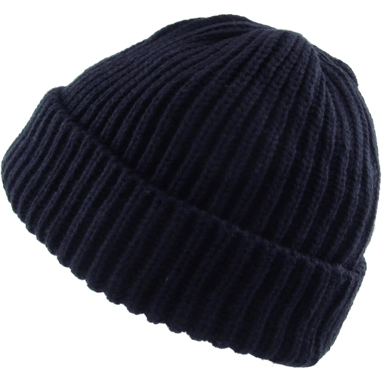 Ribbed Beanie Thick Cuffed Ski Hat Skully Winter Ski Cap  display picture 1