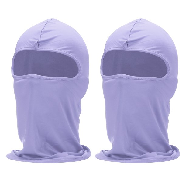 Uxcell 2 piezas Máscara Balaclava de Verano, Capucha de Protección Solar de Poliéster, Máscara Completa para Cabeza Refrigerante para Hombres y Mujeres, Pesca, Motocicleta, Ciclismo, Púrpura Claro