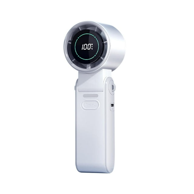 Big Savings! High-Speed Handheld Mini Fan, Outdoor Portable Foldable Neck Fan with Digital Stepless Speed Control, USB Rechargeable for Office & Travel, Gray or White Sales Today Clearance!