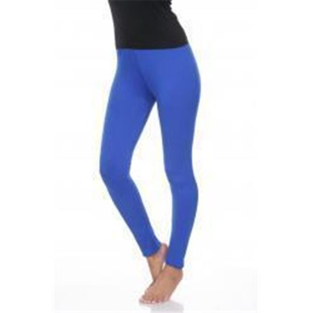 White Mark Cotton Solid Leggings- 201-Royal - Small