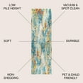 thumbnail image 3 of JONATHAN Y CONTEMPORARY POP 2 x 8 Runner Rug, Modern Abstract Vintage Waterfall - Blue/Cream/Yellow, CTP106B-28, 3 of 10