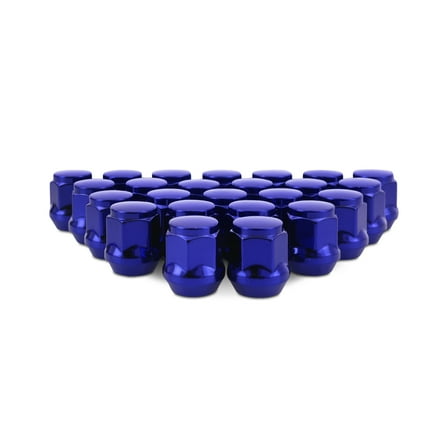 Mishimoto Steel Lug Nuts, M14x1.5, Acorn Seat, 24pc Set, Blue