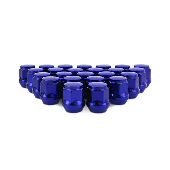 Mishimoto Steel Lug Nuts, M14x1.5, Acorn Seat, 24pc Set, Blue