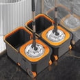 thumbnail image 5 of Spin Mop Bucket Deluxe 360 Spinning Floor Cleaning System with 6 Microfiber Replacement Head Refills for Household Floor Cleaning (Grey), 5 of 12