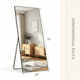 thumbnail image 4 of EDX Rectangle Full Length Mirror 78"x38" Full Body Mirror Rectangle Free Standing Wall Mounted Leaning Hanging Floor Mirrors, Black, 4 of 8