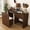 Brown, variant on Mintazer 3‑in‑1 Expandable Folding Desk with Flip‑Top HD Mirror & Storage, Multi‑Mode Vanity Table with Hidden Storage Stool & Lockable Wheels for Small Space, White