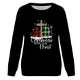 thumbnail image 6 of jjayotai Christmas Begin with Christ Sweatshirts for Women, Plaid Trees Graphic Tops Long Sleeve Leopard Faith Cross Tunic Pullover Top, 6 of 7