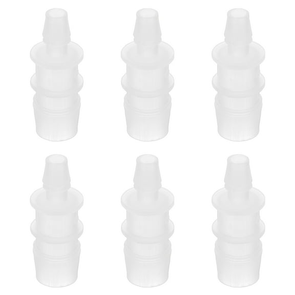 Hose Barb Reducer, 6 Pcs 5/8" to 5/16" Hose ID Connectors Joint Plastic Pipe Fitting Splicer Mender Adapter, White