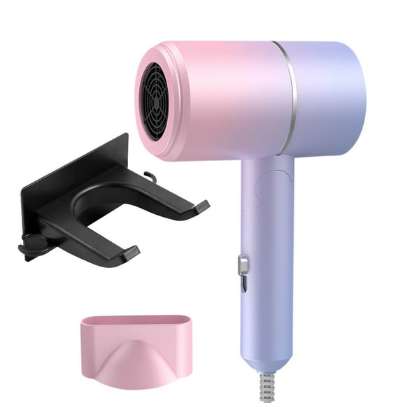 Travel Hair Dryer,Mini Hair Dryer,Portable Hair Dryer,Collapsible Hair Dryer with Free Hair Dryer Stand,Silent Hair Dryer with Gradient Blue Light(Purpke Pink 10*5*3in)from Biweutydys