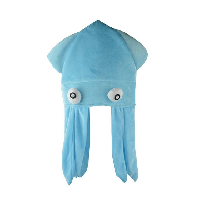 (Blue Octopus Hat) Headgear Funny Rainbow Squid Hat Halloween Net Red Photo Octopus Hat