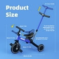 thumbnail image 3 of KORIMEFA Toddler Tricycle with Push Handle, Toddler Bike for Age 1-3 Year Old Boy Girl, Kids Trike, Baby Balance Bike, 3 of 16
