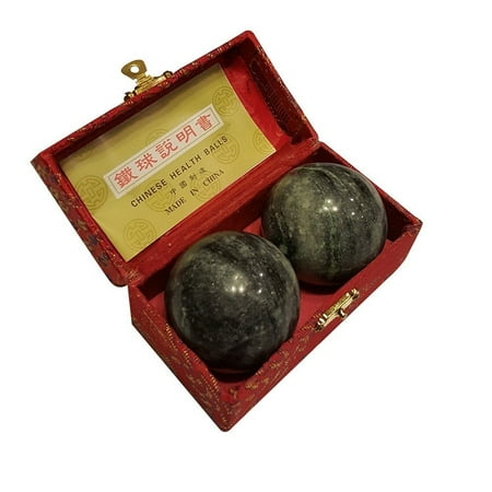 Black Marble Stone Chinese Healthy Exercise Massage Baoding Balls