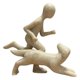 thumbnail image 2 of Estatua de hombre y perro, figura decorativa de arte para estantería de salón. Color de arenisca, 2 of 9