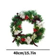 thumbnail image 3 of Leojiow 40 Inch Wreath Greenery For Front Door Indoor Outdoor Window Mantel Holiday 40X40Cm Green, 3 of 7