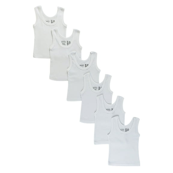 Bambini White Tank Tops, 6pk (Baby Boys or Baby Girls, Unisex)