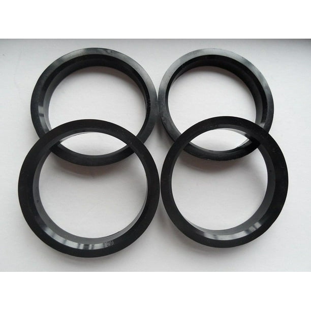 A set of carbon plastic hub centric ring size ID 71.5 mm x OD 74.1 mm