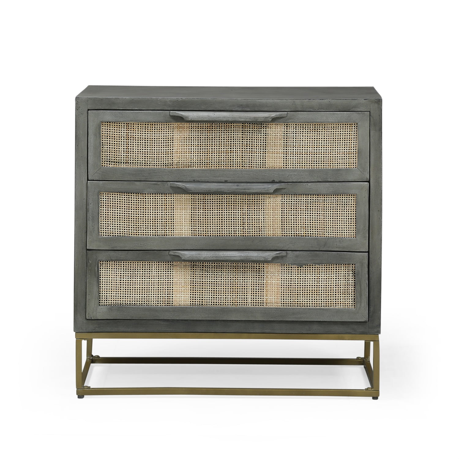 Kadyn Wood 3 Drawer Cabinet, Modern Storage Cabinet with 3 Drawers, Drawer Cabinet for Living Room, Gray and Natural Kadyn Wood 3 Drawer Cabinet, Modern Storage Cabinet with 3 Drawers, Drawer Cabinet for Living Room, Gray and Natural