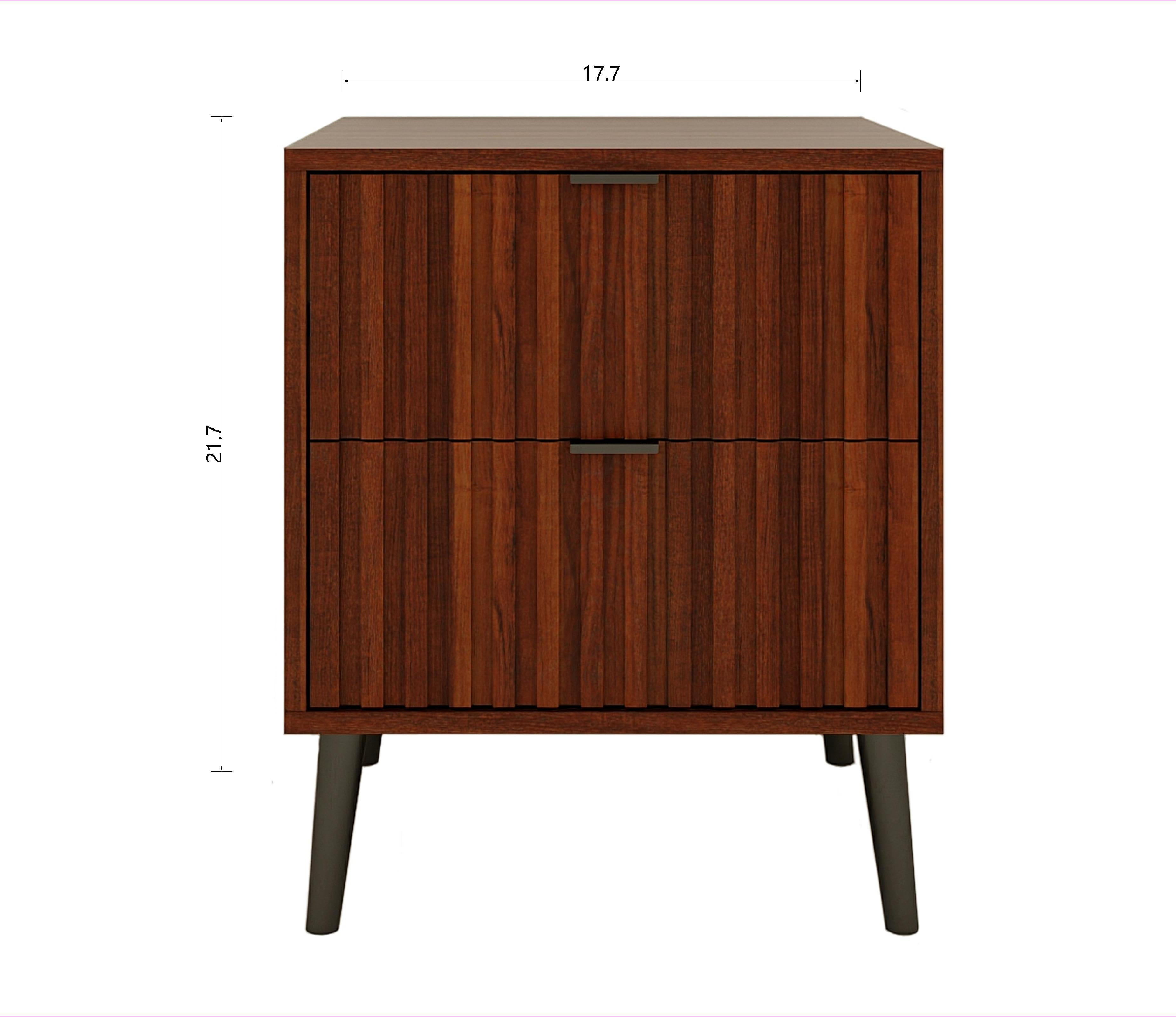 Wooden Nightstand with 2 Drawers
