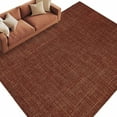 thumbnail image 2 of Dark Brown 5x8 Area Rugs, Farmhouse Burlap Solid Brown Color Modern Linen Texture Non-Skid Rubber Backing Large Rectangle Rugs - Living Room Bedroom Home Office, Indoor Floor Mat Carpets Washable Rug, 2 of 9