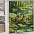 thumbnail image 5 of Frogs Playing in The Pond 4Pcs Shower Curtain Set Shower Curtain Set with Carpet Bath Mat, 5 of 8