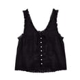 thumbnail image 6 of XUNKUSGA Tank Tops for Women Summer Boho Lace Tie Front V Neck Going Out Tops Casual Loose Cotton Linen Button Down Sleeveless Y2k Tops for Beach,S, 6 of 7