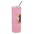thumbnail image 2 of Newfoundland Pink Flowers Double Walled Stainless Steel 20 oz Skinny Tumbler, 2 of 3