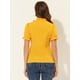 thumbnail image 3 of Top Elegante De BluDe ManCorDe OficiDe Las Camisas Del Cuello De PajariDe Las Mujeres Amarillo oscuro XS, 3 of 4