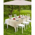 thumbnail image 4 of Outdoor Tablecloth with Umbrella Hole and Zipper 60 x 84 Inch Abstract Rustic Beige White Gradient Table Cover for Rectangular Tables Waterproof Tabletop Collection for Patio Garden Picnic Camping, 4 of 6