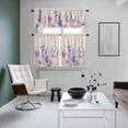 thumbnail image 4 of Floral Lavender Kitchen Curtains Sets for Windows 24 Inch Length, Spring Wildflower Print Idyllic Spring Rod Pocket Window Treatments Tier Curtains and Valances Set for Bedroom/Bathroom, 4 of 8