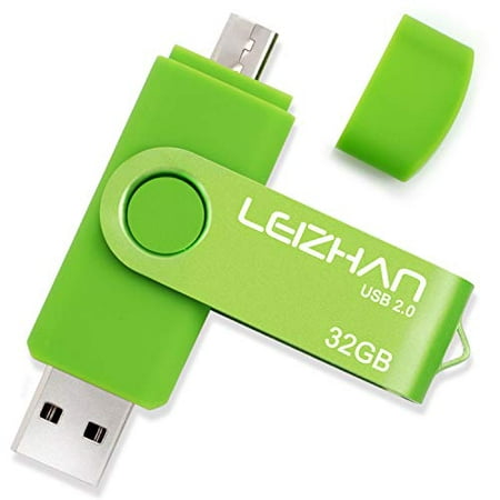 LEIZHAN Micro USB Flash Drive OTG Pen Drive 32GB Thumb Drive Gift Suitable for Samsung Galaxy S7,S7Edge,S6,S6 Edge (Green)