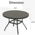 thumbnail image 2 of JERFIT 48 Inch Round Outdoor Dining Table for 6, Black Steel Patio Table with Umbrella Hole, All-Weather Garden Backyard Deck Lawn Furniture, 2 of 7