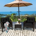 thumbnail image 6 of 3PCS Outdoor Rattan Conversation Set Patio Garden Sofa Black, 6 of 7