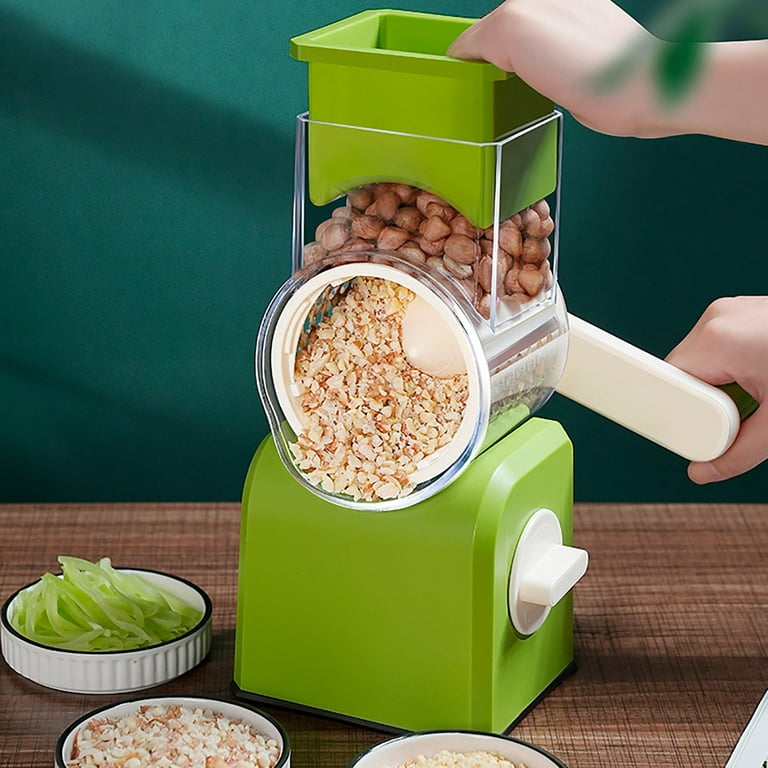 Multifunction Manual Rotary Cheese Grater - Round Tumbling Box Shredder for Vegetable, Nuts, Potato