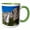 Green/White, variant on 3drose, Yosemite Falls, Yosemite Np, California, Usa, 15oz Two-tone Blue Mug