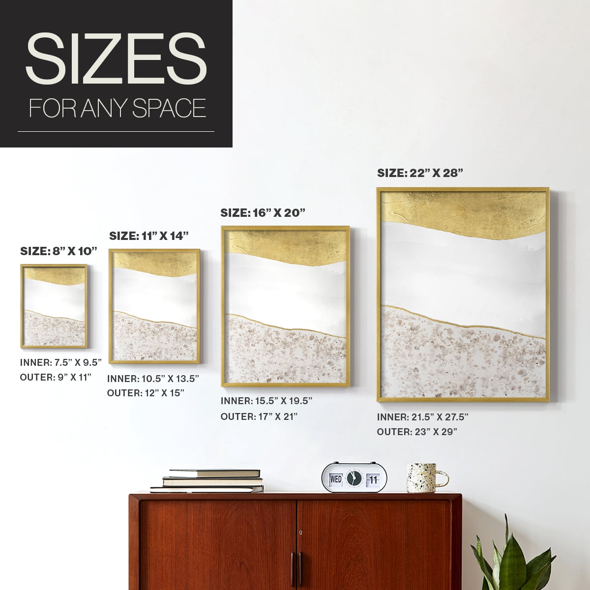 Whitestone I Framed Print in Gold Solid Wood 8 x 10 Framed Print