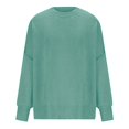 thumbnail image 2 of Duoif Sweaters for Women Trendy Women's Solid Color Fashion Casual Loose Knitted Split Round Neck Pullover Sweater Women's Sweaters Womens Tops Blue S, 2 of 7