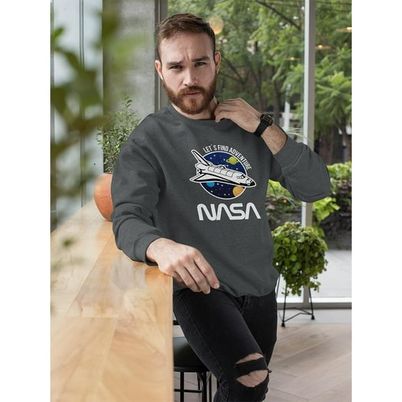 NASA Exploring The Space Sweatshirt Men -NASA Designs, Male x-Large